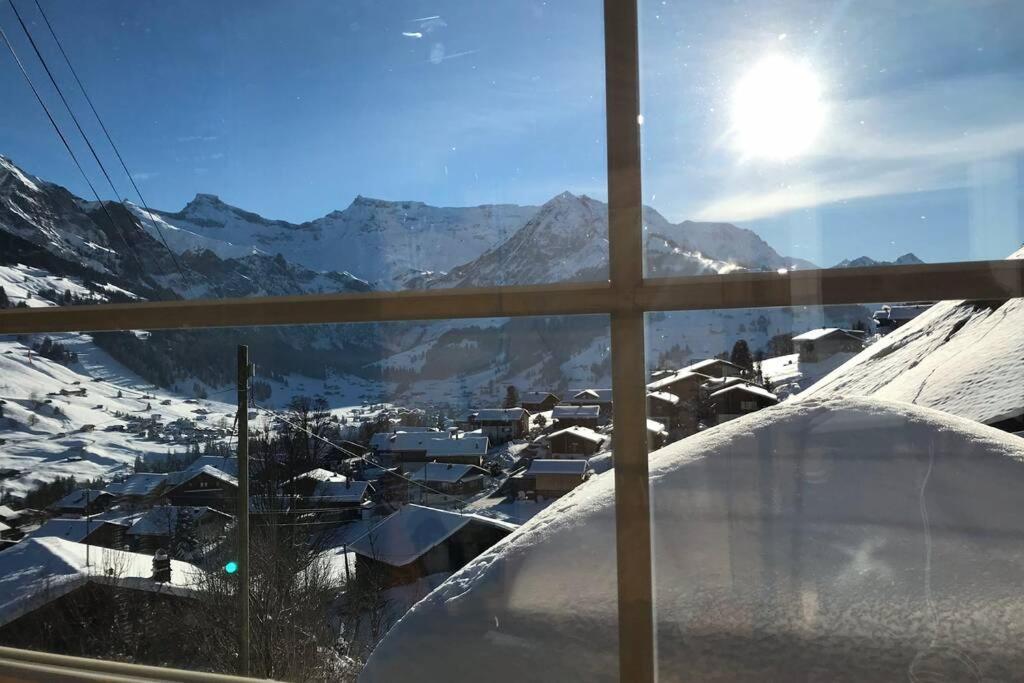 Chalet Sonnenheim Mit Atemberaubender Aussicht Adelboden Exterior foto