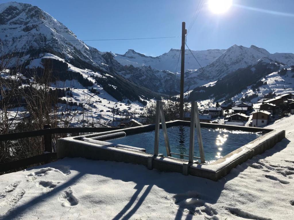 Chalet Sonnenheim Mit Atemberaubender Aussicht Adelboden Exterior foto
